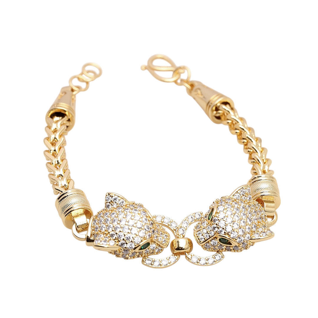 Pulsera con dos cabezas de panteras.