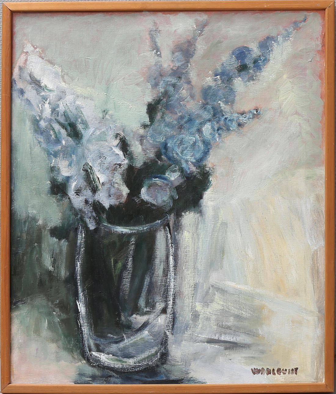 GUNNEY WAHLQUIST. Stilleben. Olja på duk, signerad.