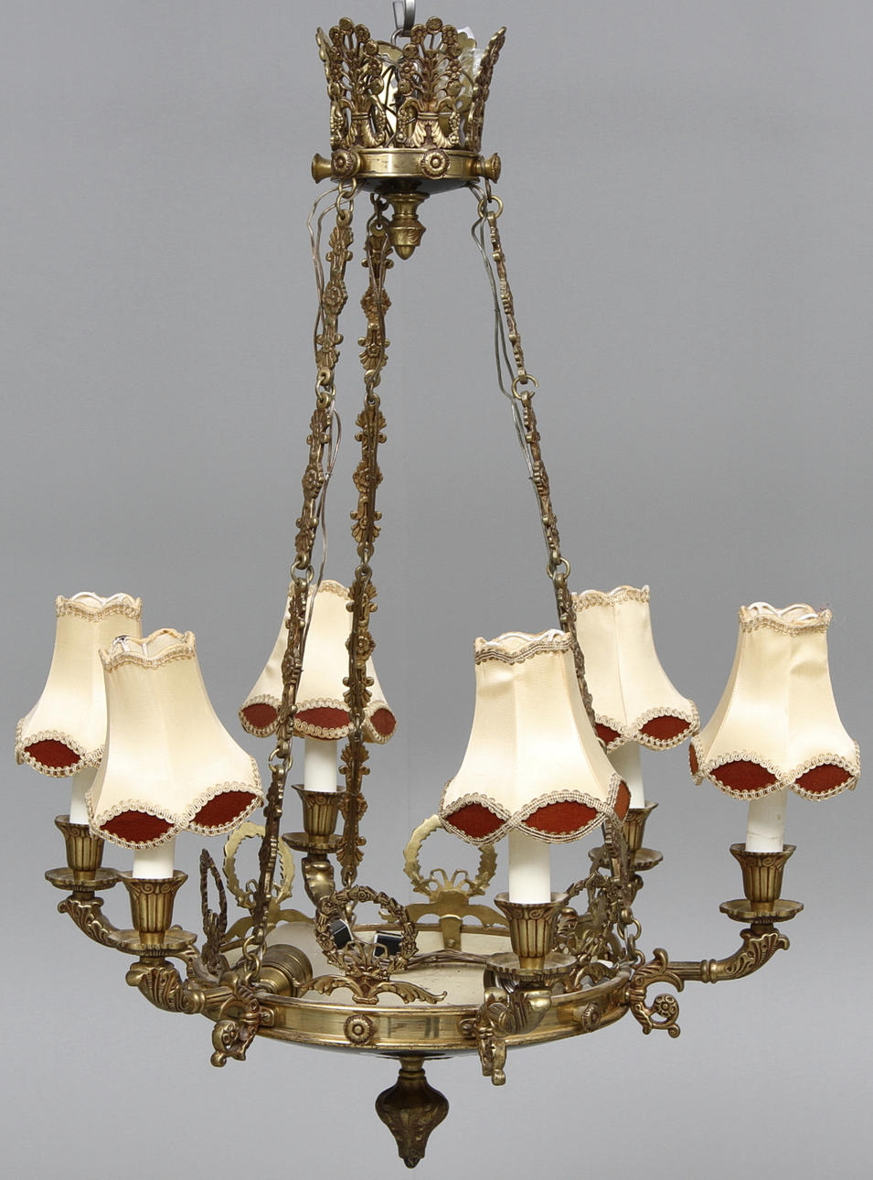 TAKLAMPA, empirestil, 1900-tal, höjd 80 cm.