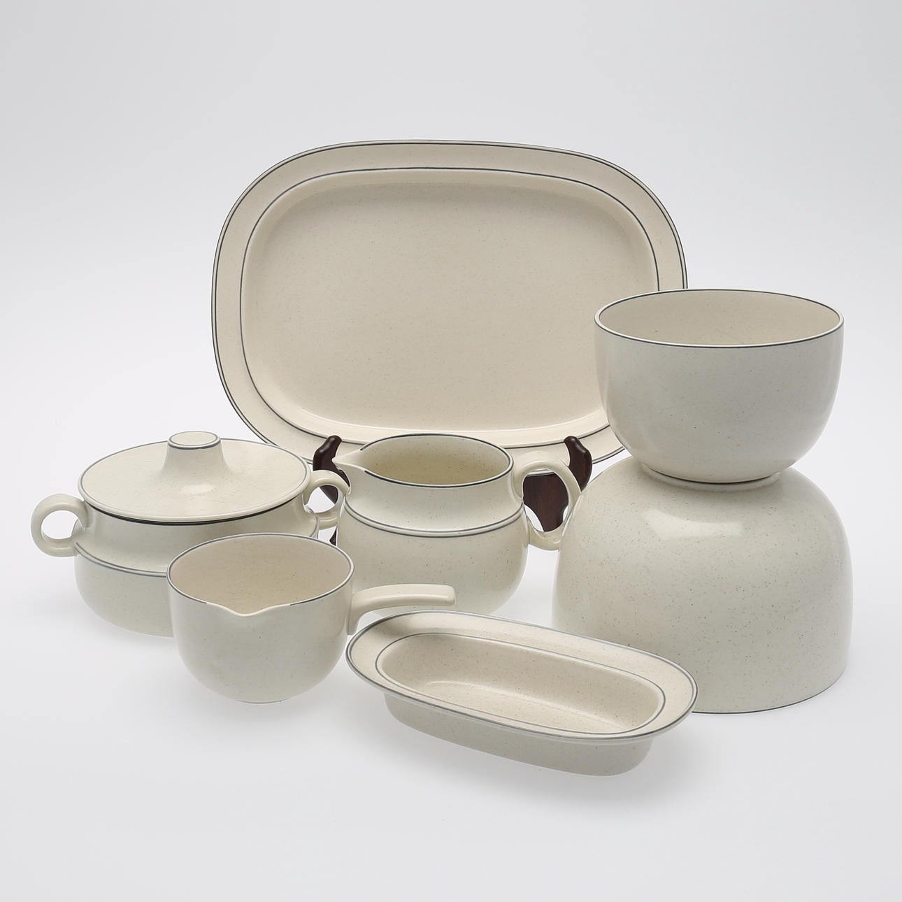 SERVISDELAR, 8 delar, stengods, "Birka", Stig Lindberg, Gustavsberg.