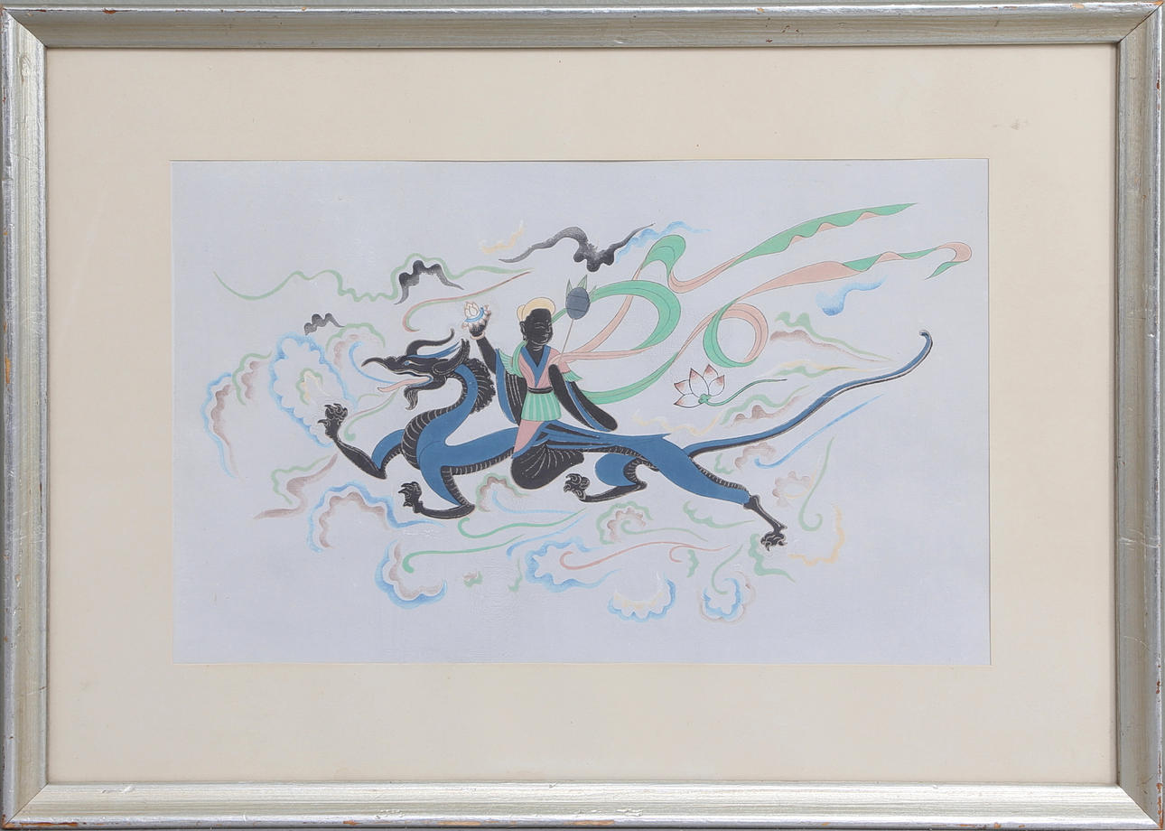 OIDENTIFIERAD KONSTNÄR. Orientaliskt motiv, blandteknik.