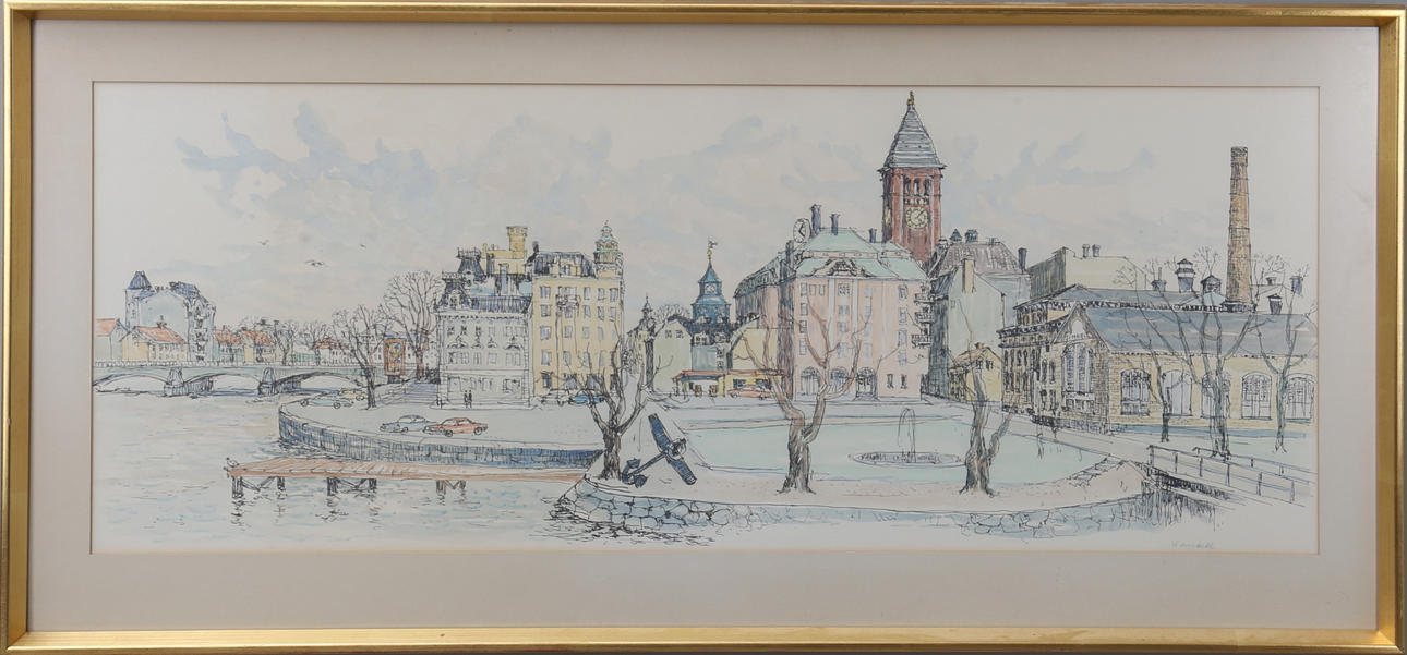 BERNHARD HANDELL. blandteknik, signerad.