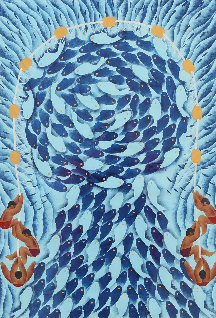 LUO ZHIJIAN. Graphic sheet, composition, monogram stamp.