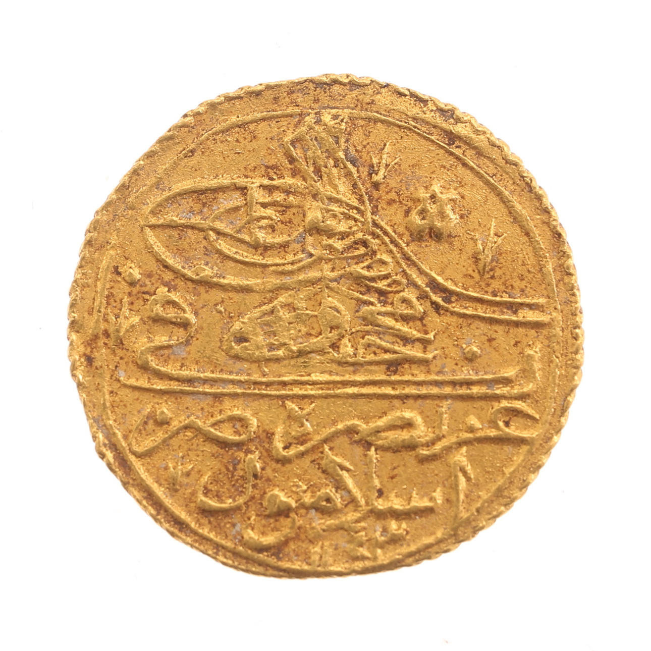 A gold coin, “1 sultani”, Tunisia, Mahmud I, 1730-1754, Ottoman