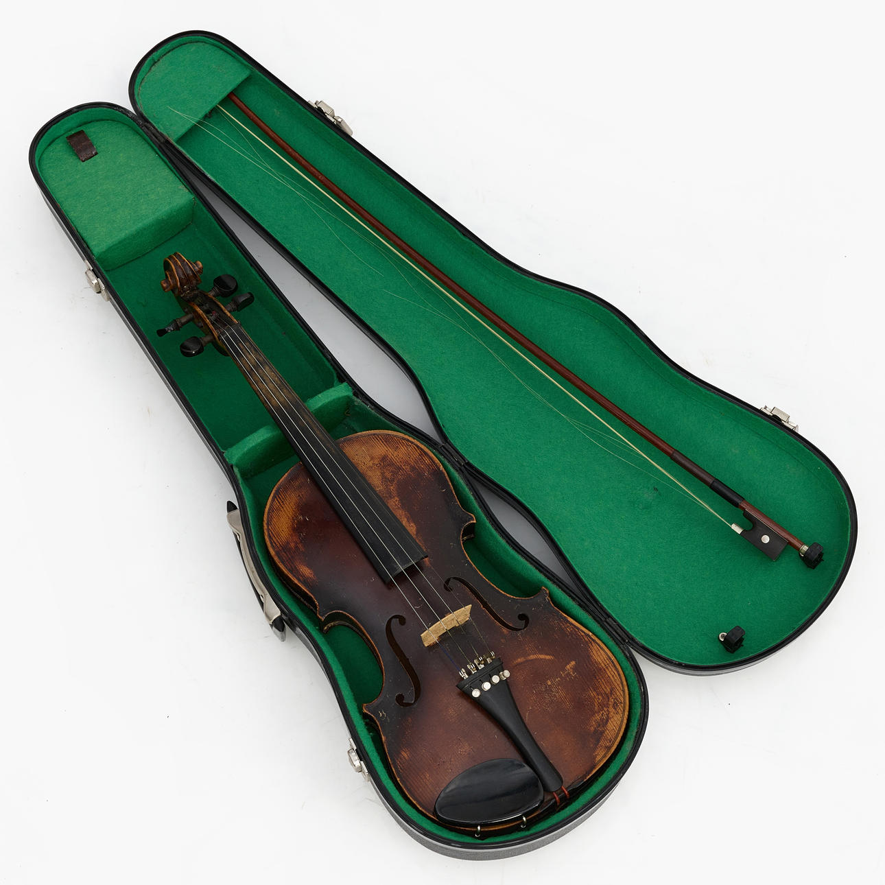 Violin, 18th century, label marked, Stradivarius copy string included.