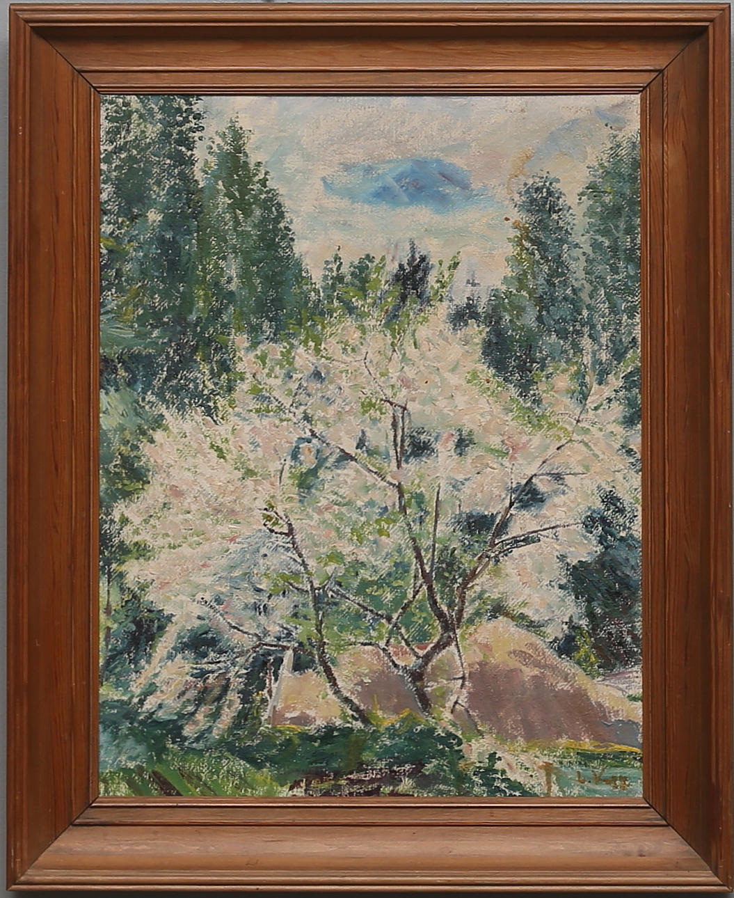 LEOO VERDE. Olja på pannå. Signerad.