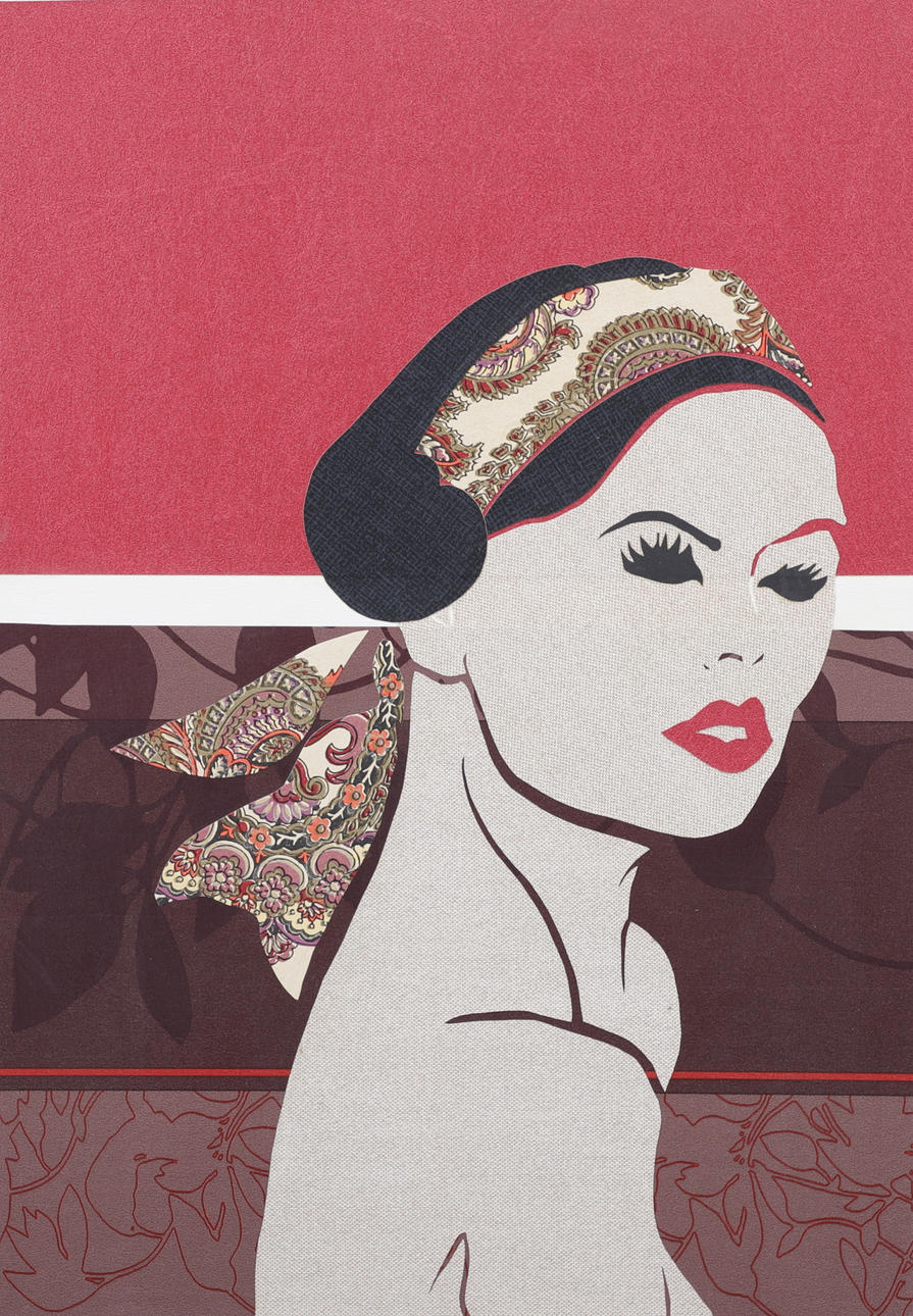 PER INGEMARSSON. Woman, collage, signed.