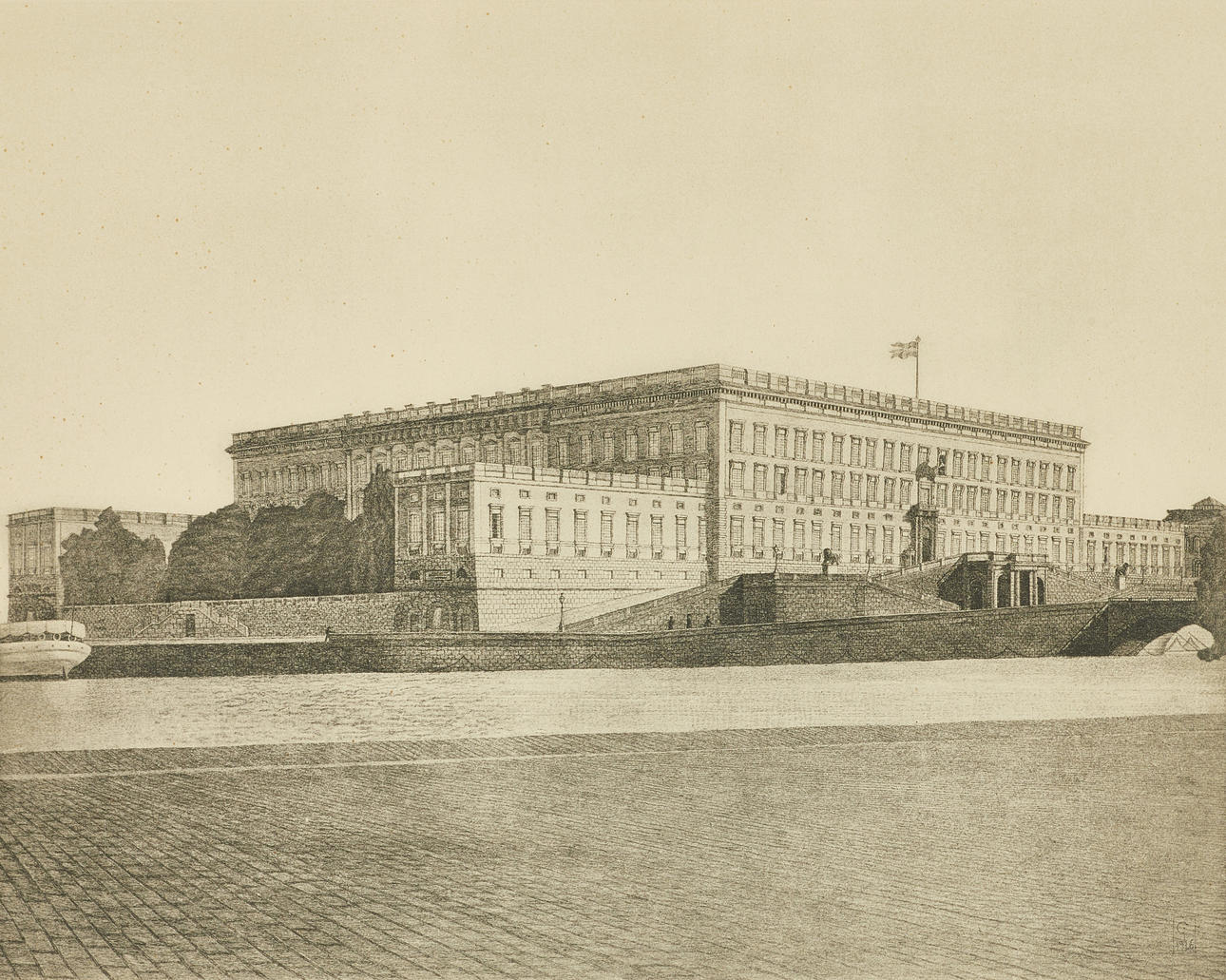 GUSTAF ISANDER (1863-1929). “The Royal Palace, Stockholm”, signed in ...