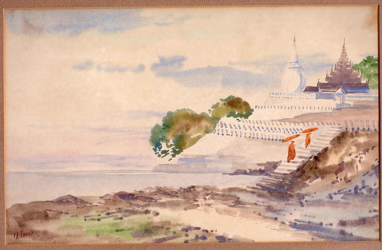 M THEIN PE SIGNED c1925 WATERCOLOUR.