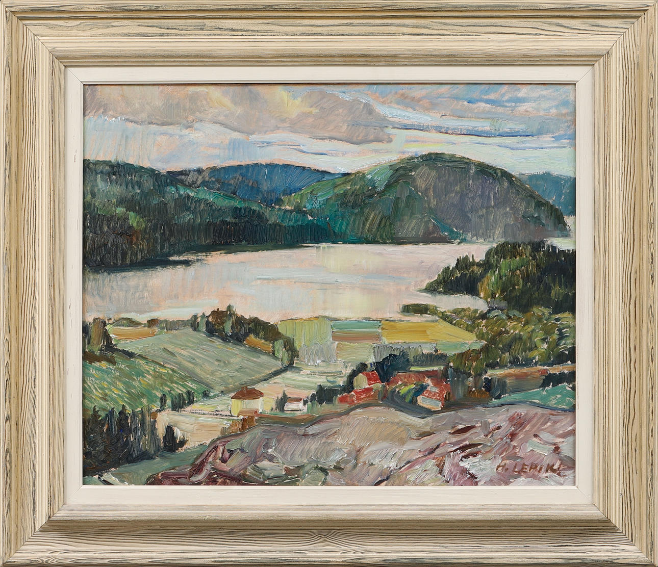 HUGO LEPIK. Coastlines. Oil on panel, signed.