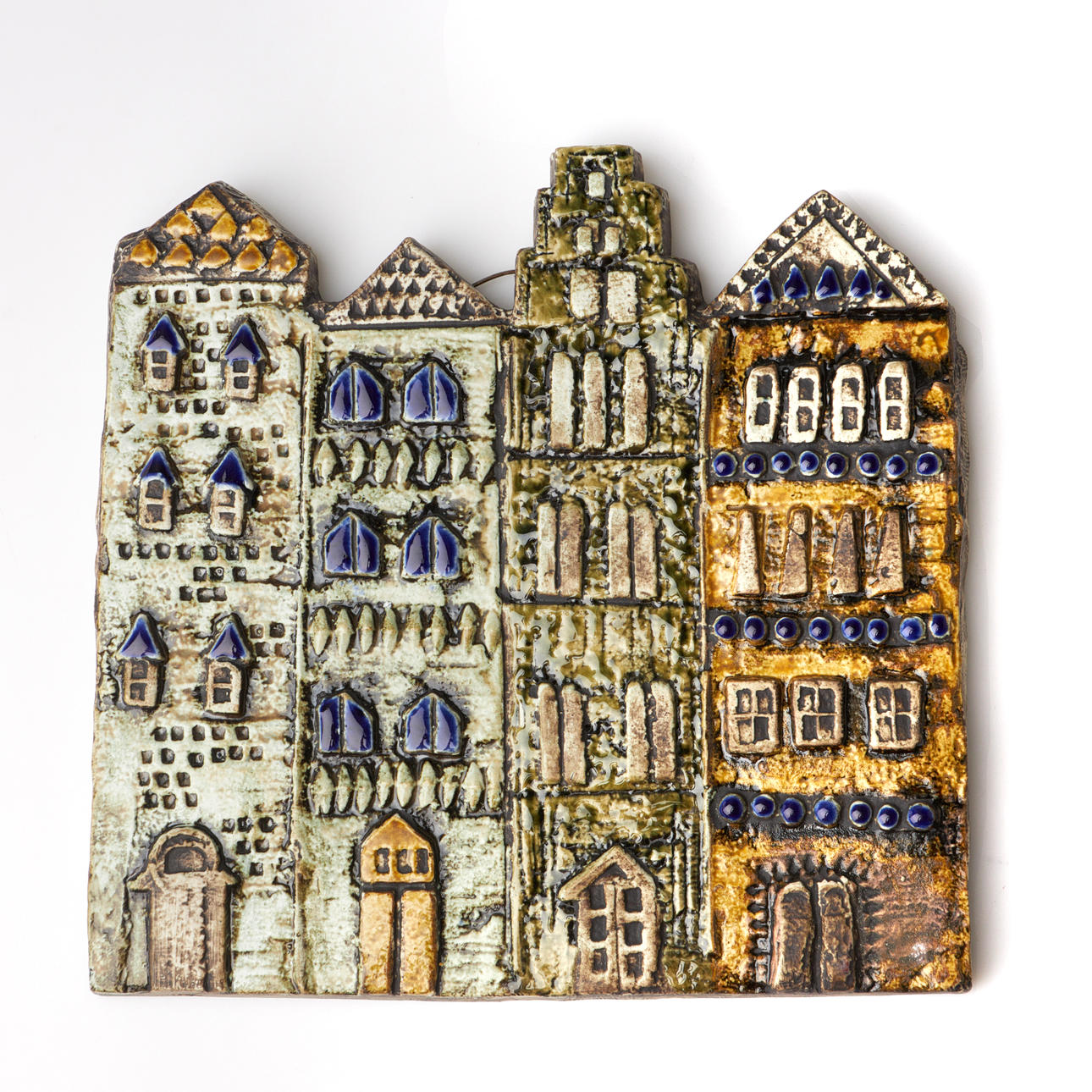 LISA LARSON. Wall relief, house facade, stoneware, Gustavsberg.