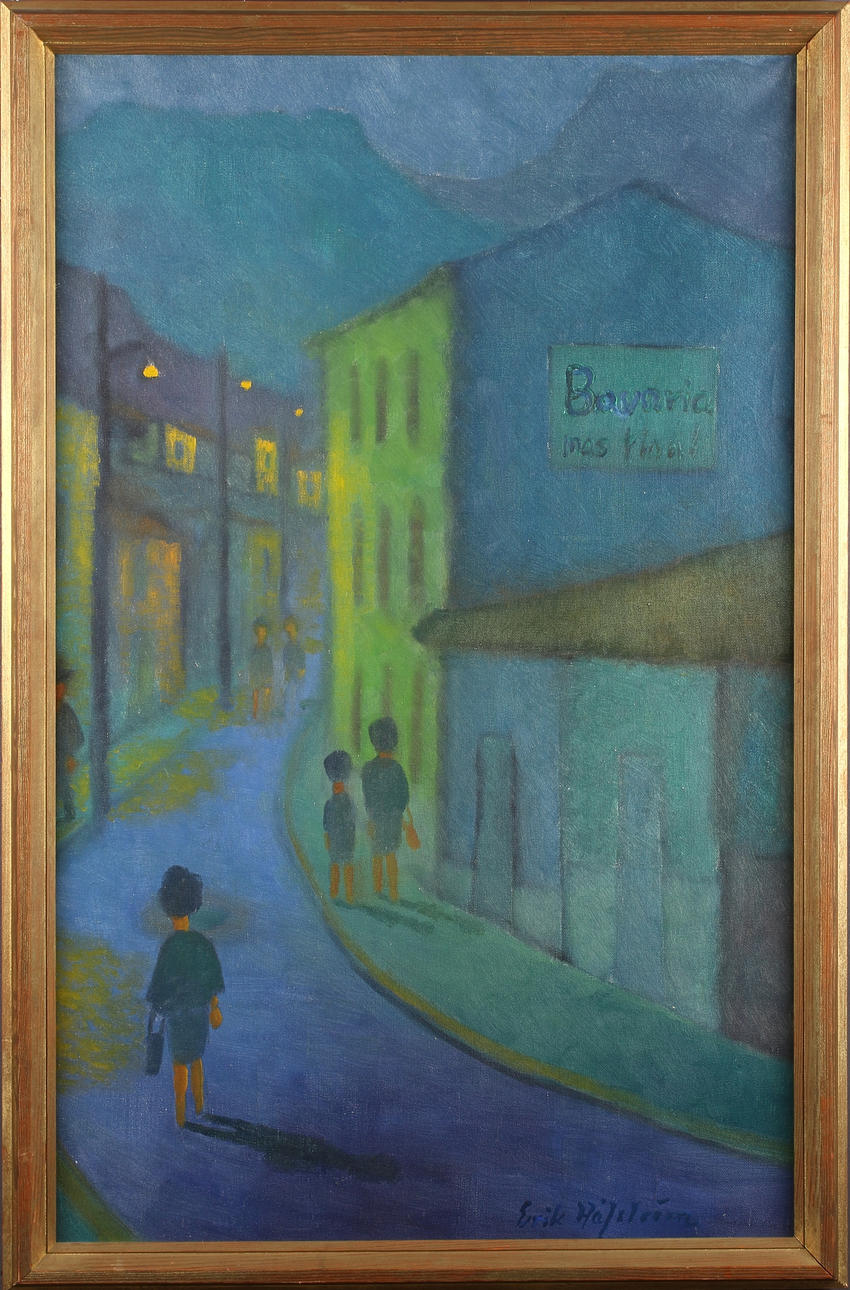 ERIK HÅFSTRÖM. "Colombia", olja på duk, signerad.