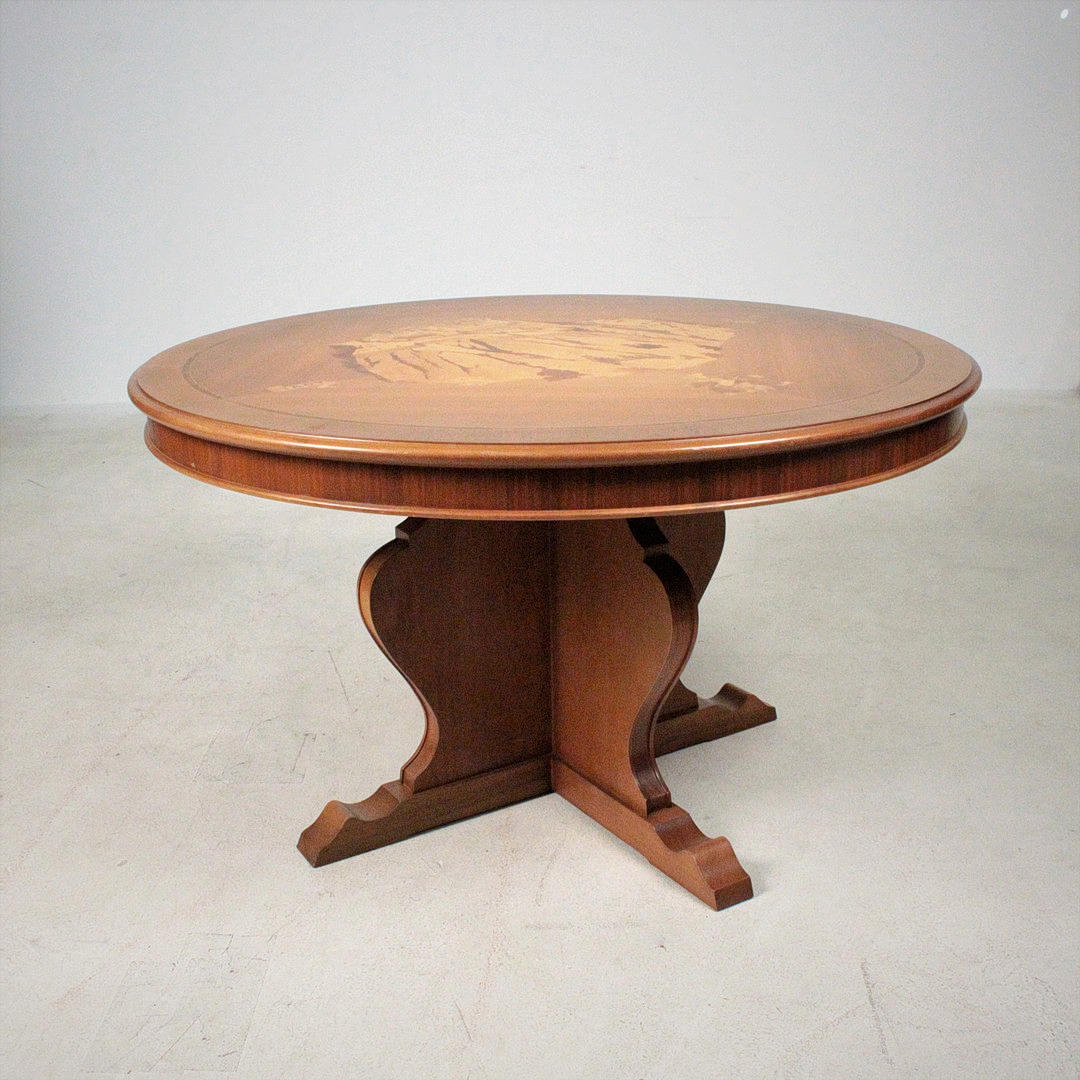 Side table inlaid with the knight's coat of arms from the ancestral ...