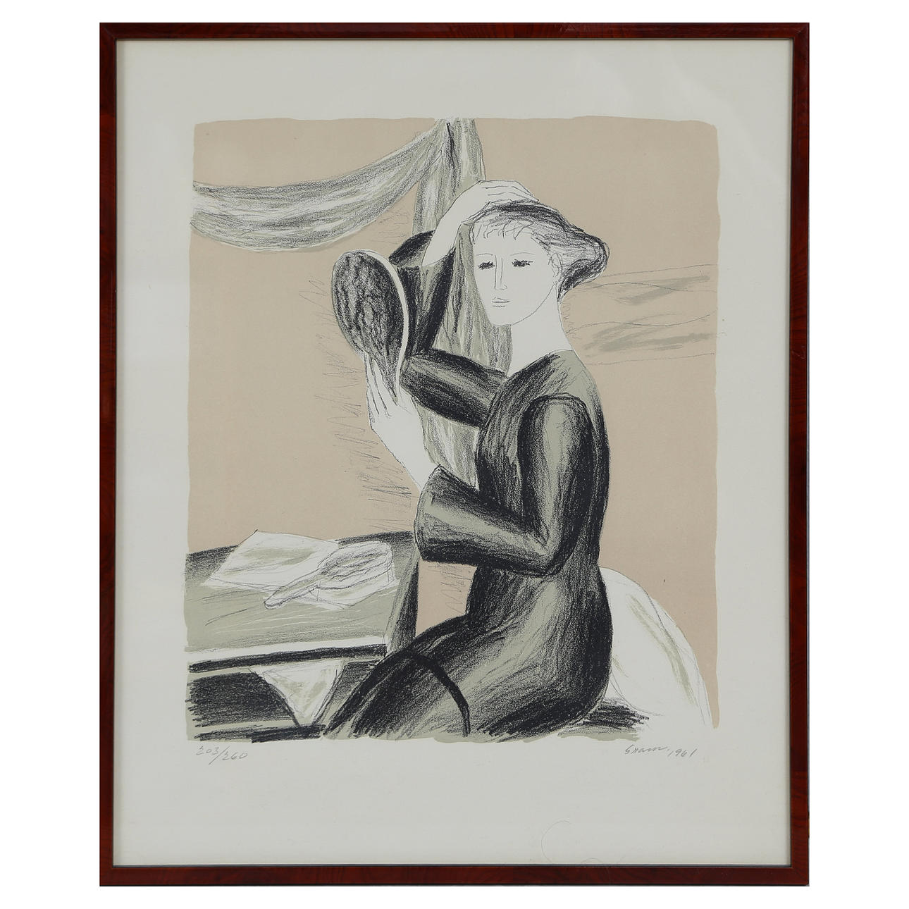 LENNART GRAM. LITHOGRAPH 203/260, SIGNED, DATED 1961.