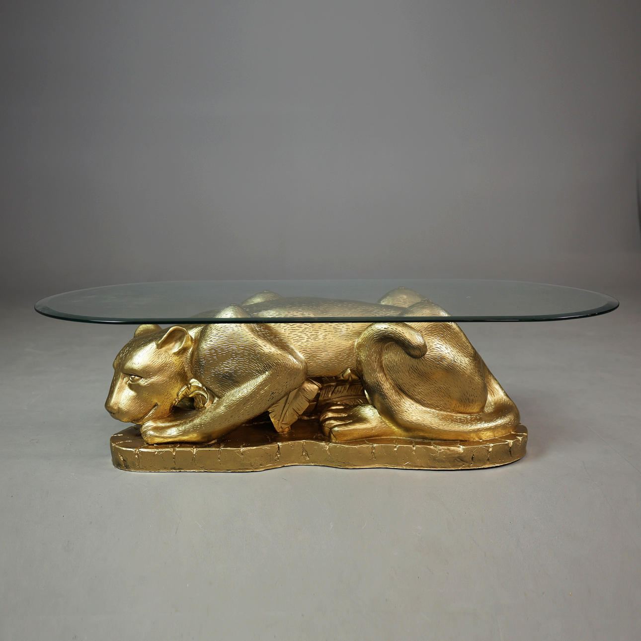 GILDED PANTHER LOW TABLE.