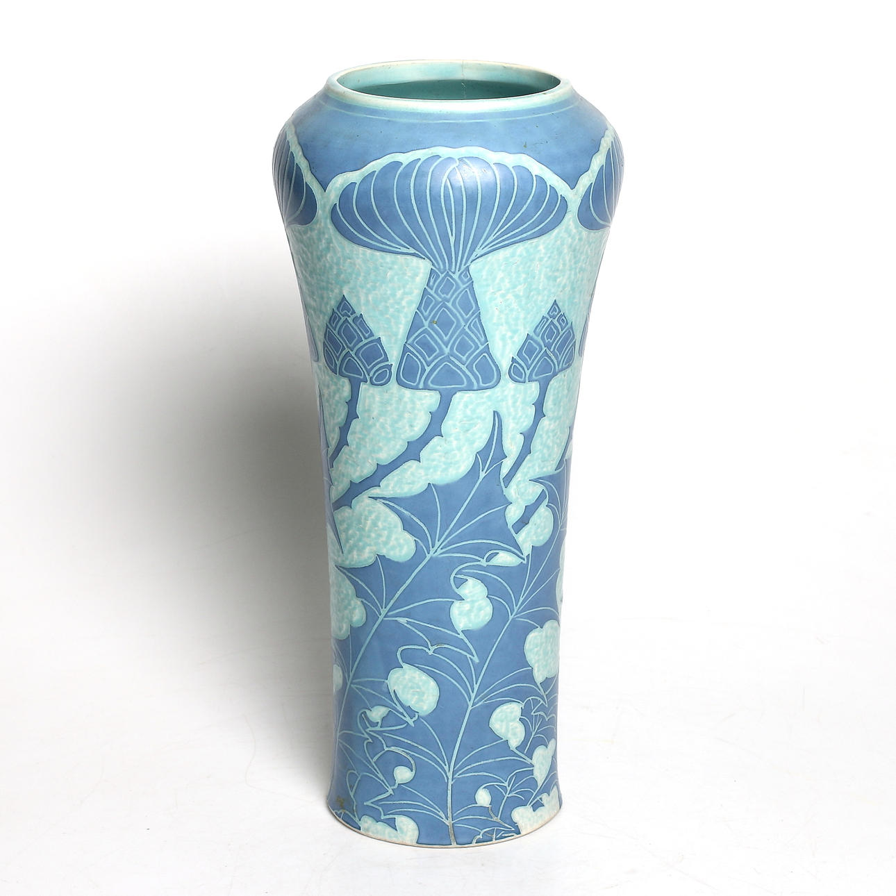 JOSEF EKBERG. Vas, jugend, "Sgraffito", Gustavsberg, signerad och daterad 1915.