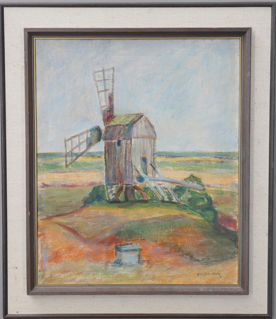 CLAS WALTER SUNDMAN. Väderkvarn, olja på duk, signerad.