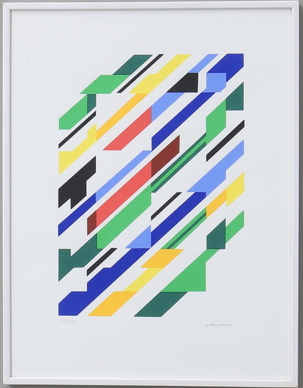 WILHELM LINDVALL. Komposition, litografi, signerad samt numrerad 36/150.