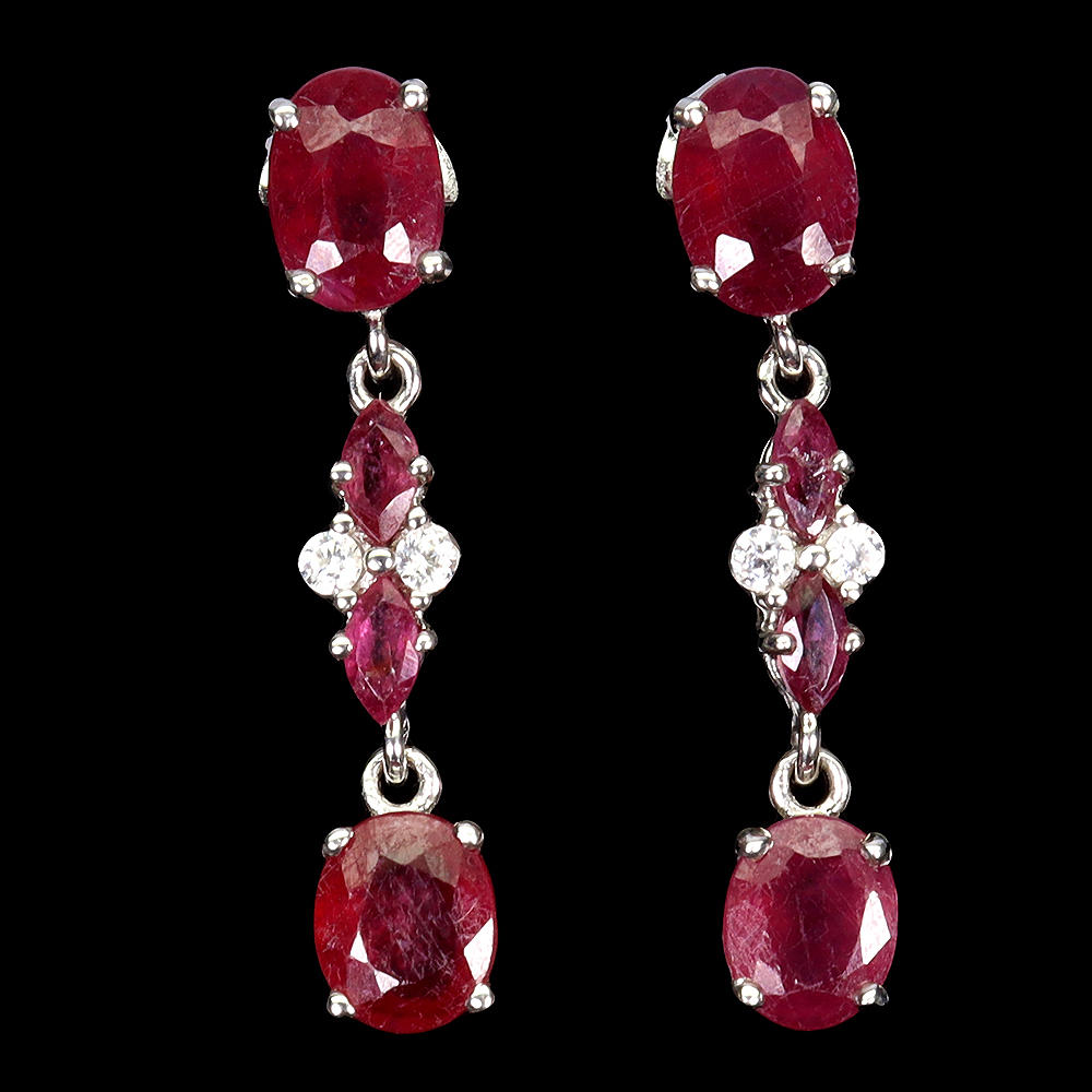 RUBIN SILVER ÖRHÄNGEN.