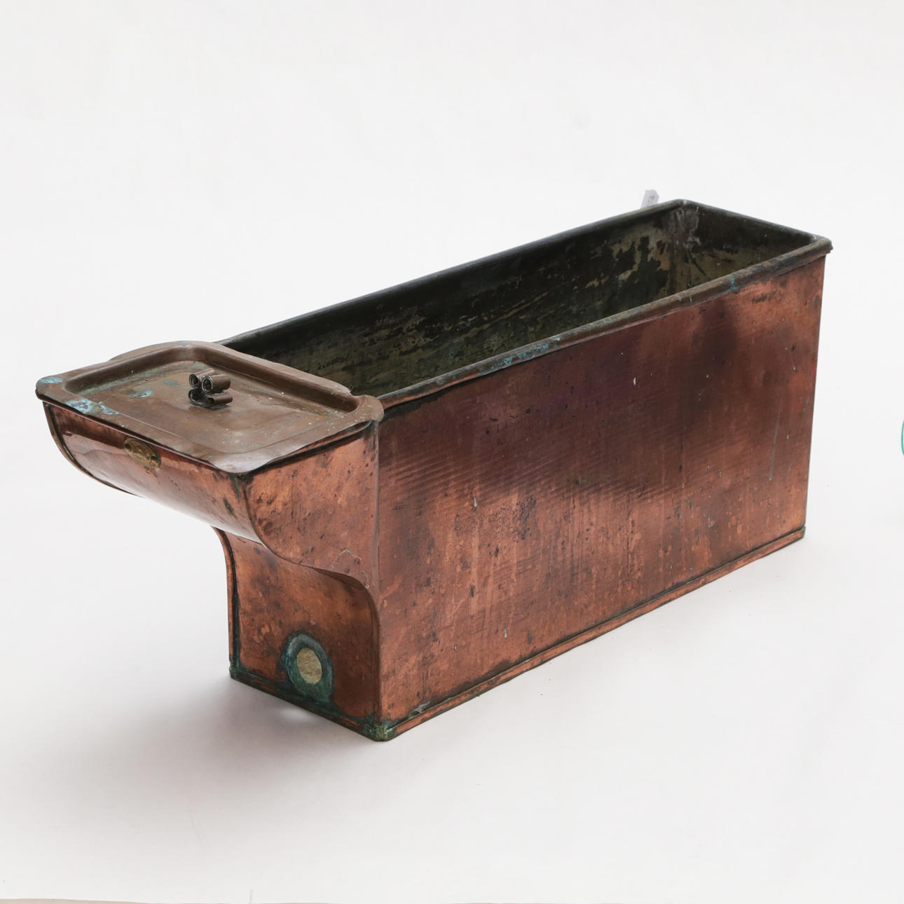 VARMVATTENBEHÅLLARE, med lock, koppar.