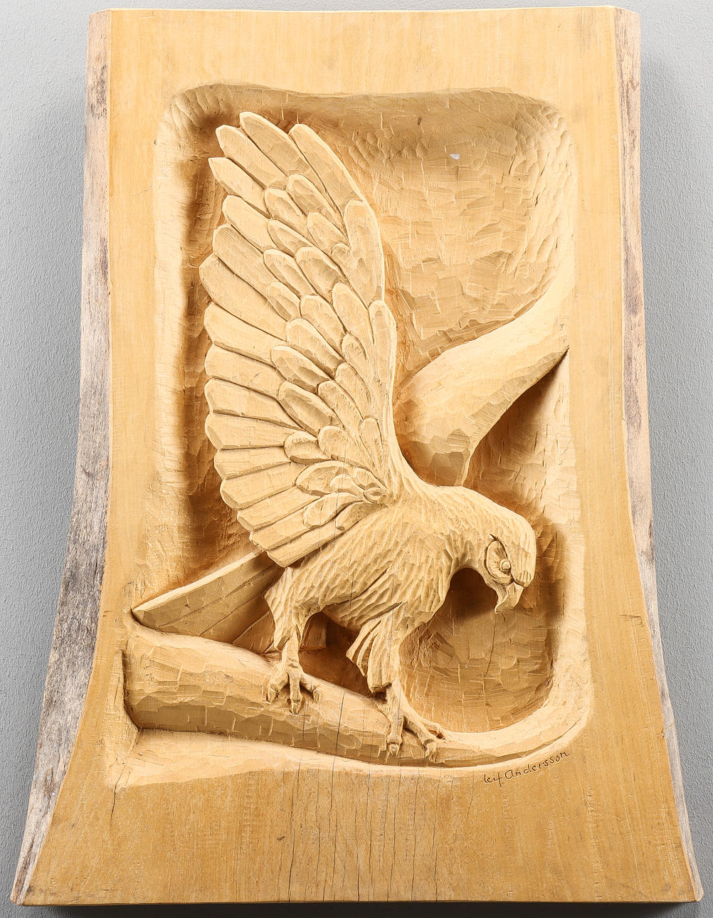 LEIF ANDERSSON puureliefi, signeerattu.