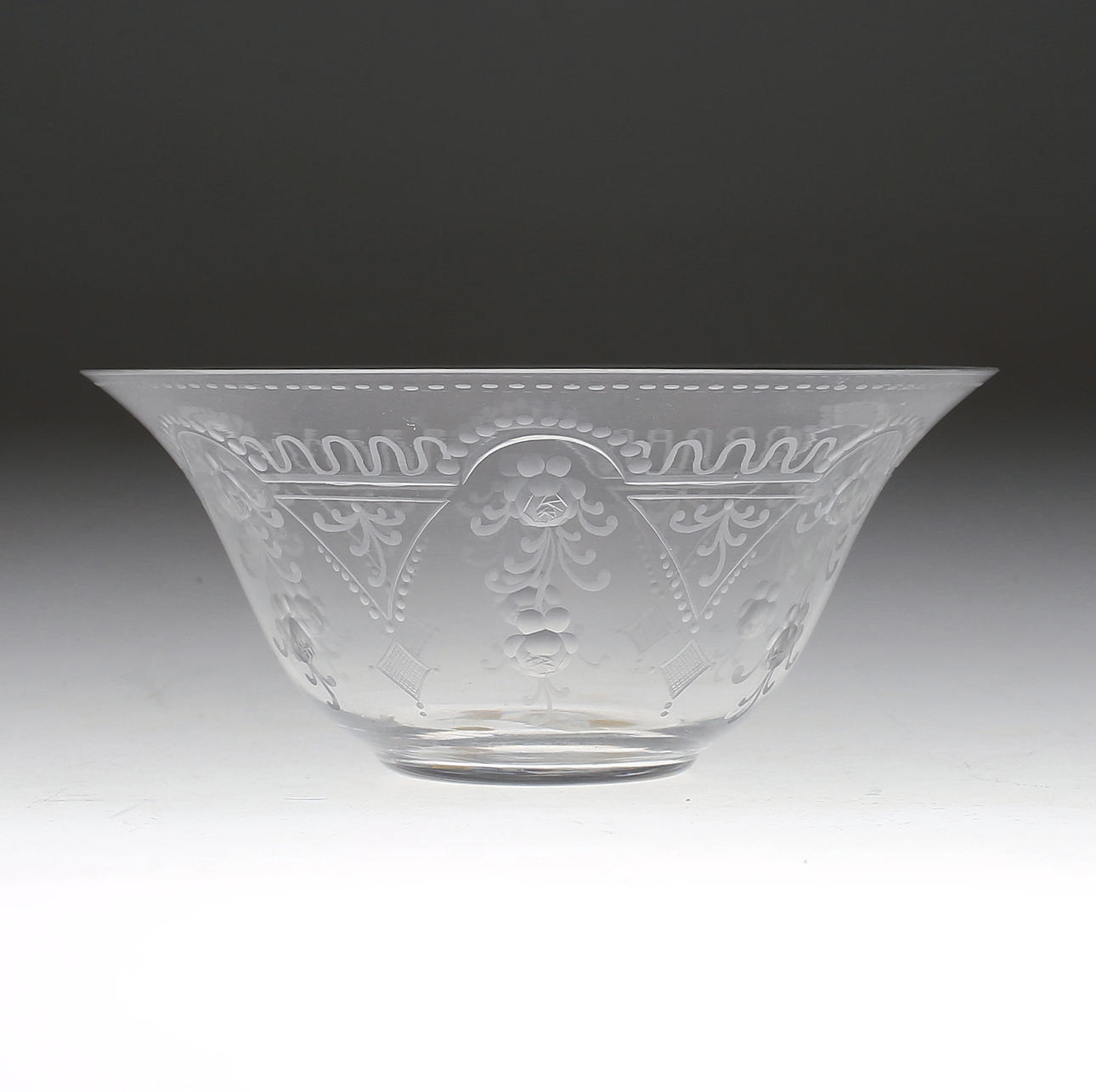 LARS KJELLANDER. skål, glas, signerad, 1900-talets första del.