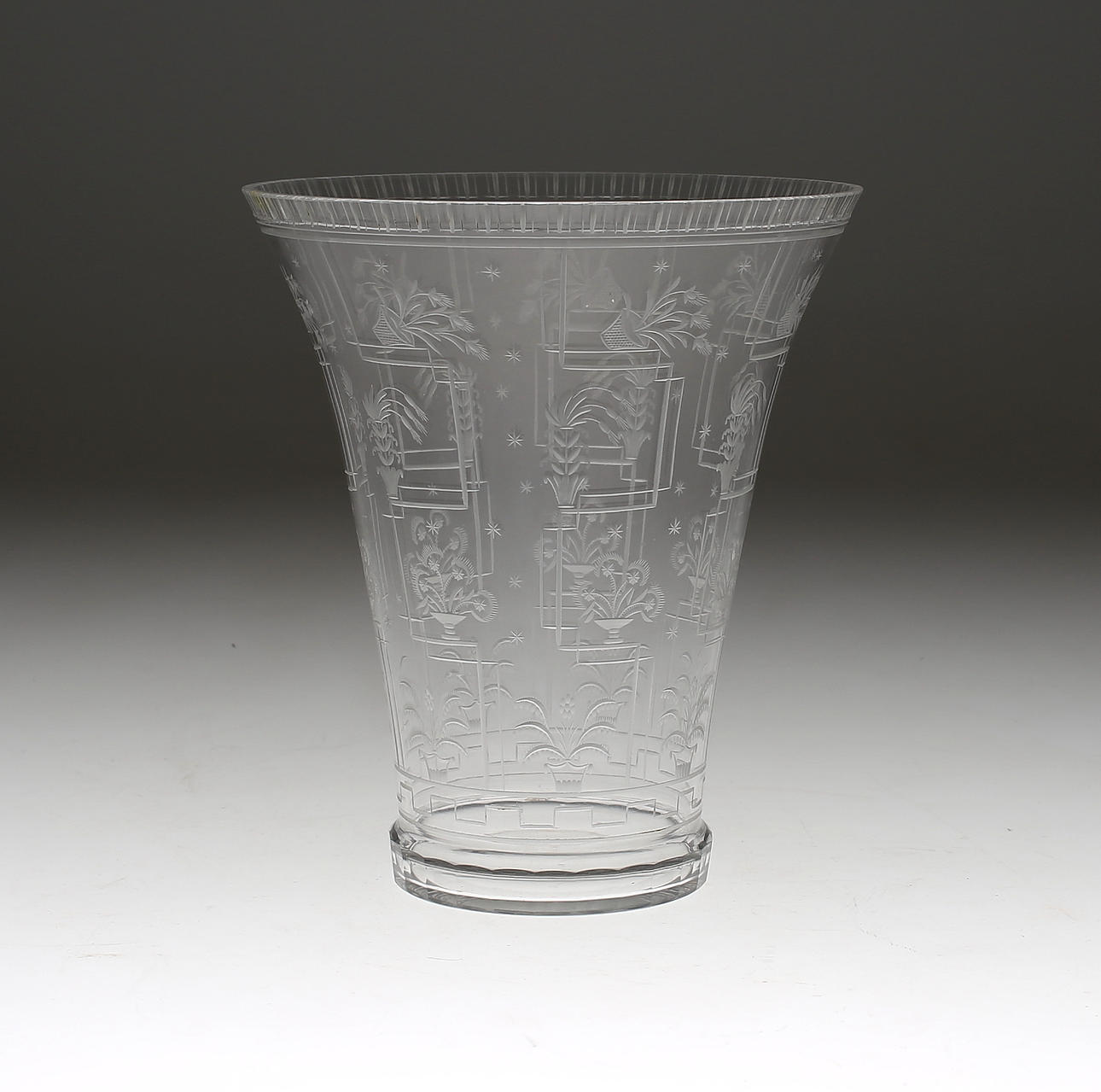 EDWARD HALD. vas/skål, glas, Orrefors, 1926, signerad.