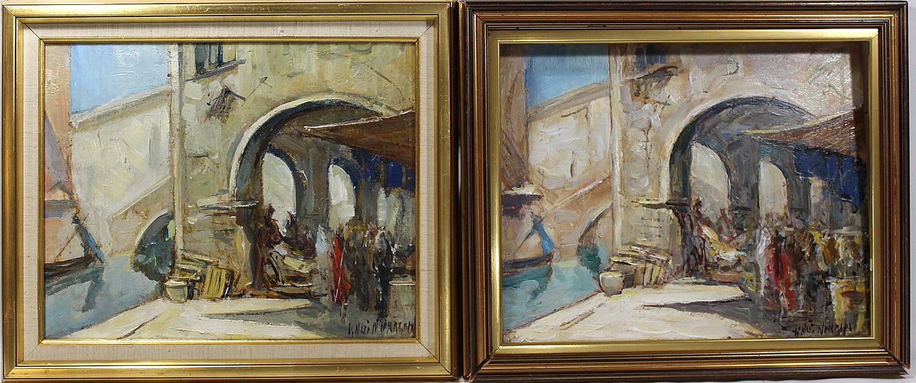 KNUT NORRMAN. olja på duk, 2 st, signerade.