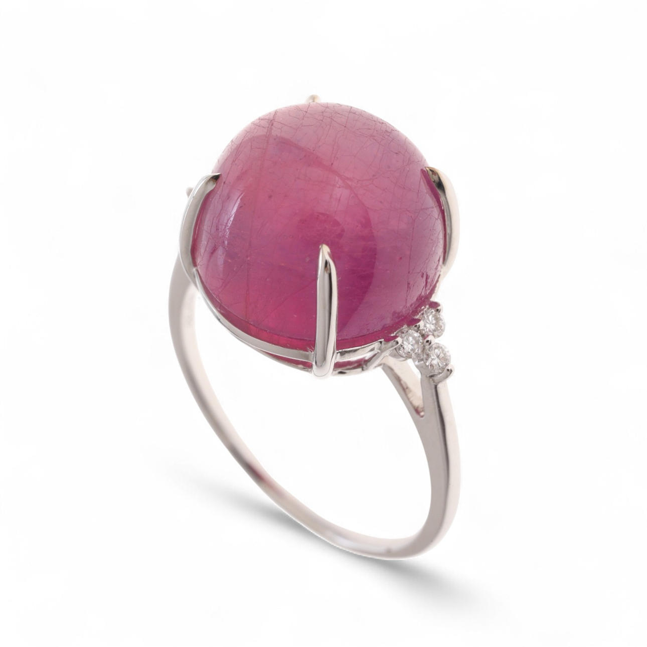 Ruby and diamonds ring.