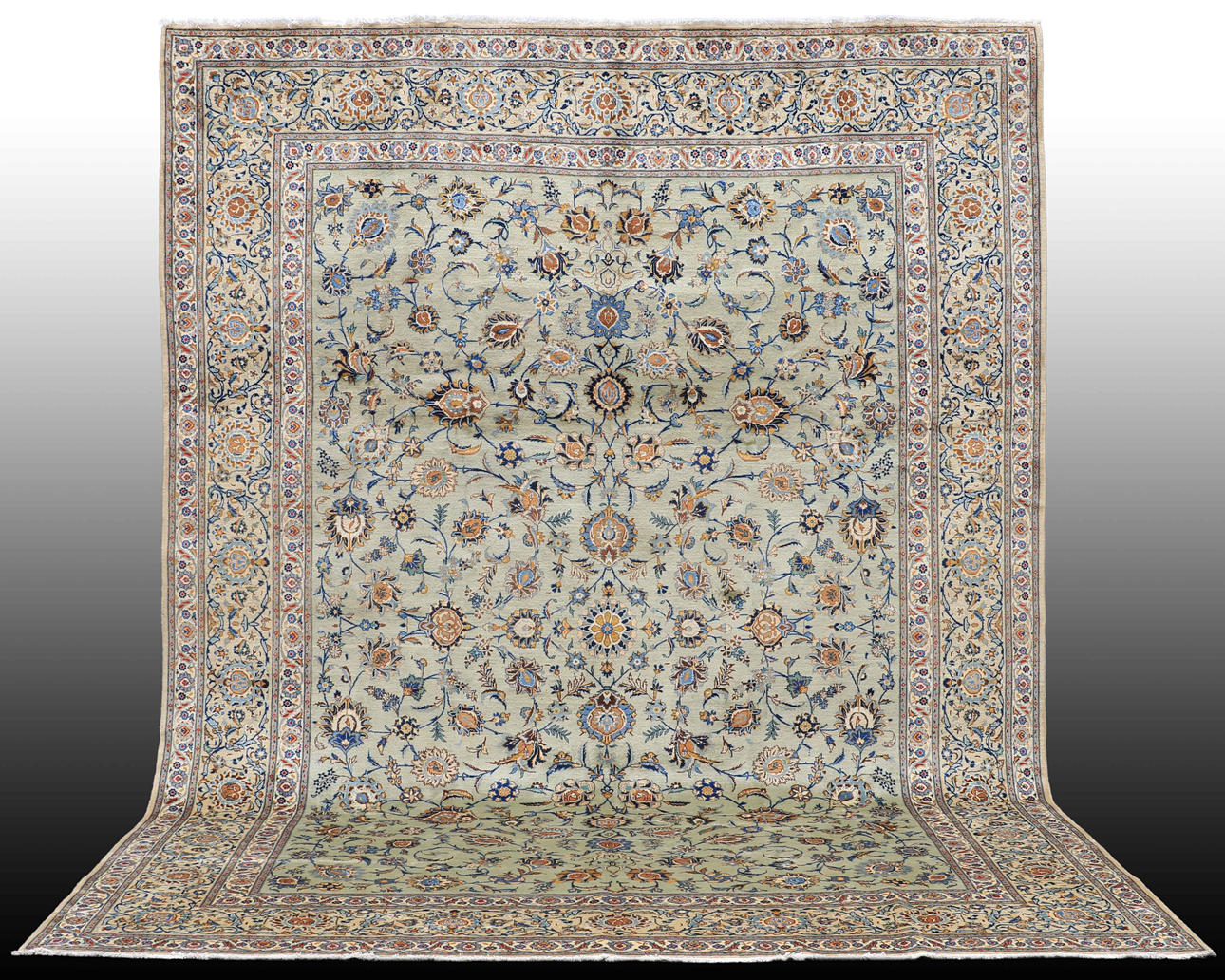 MATTA, persisk, grön Keshan, 434 x 320 cm.