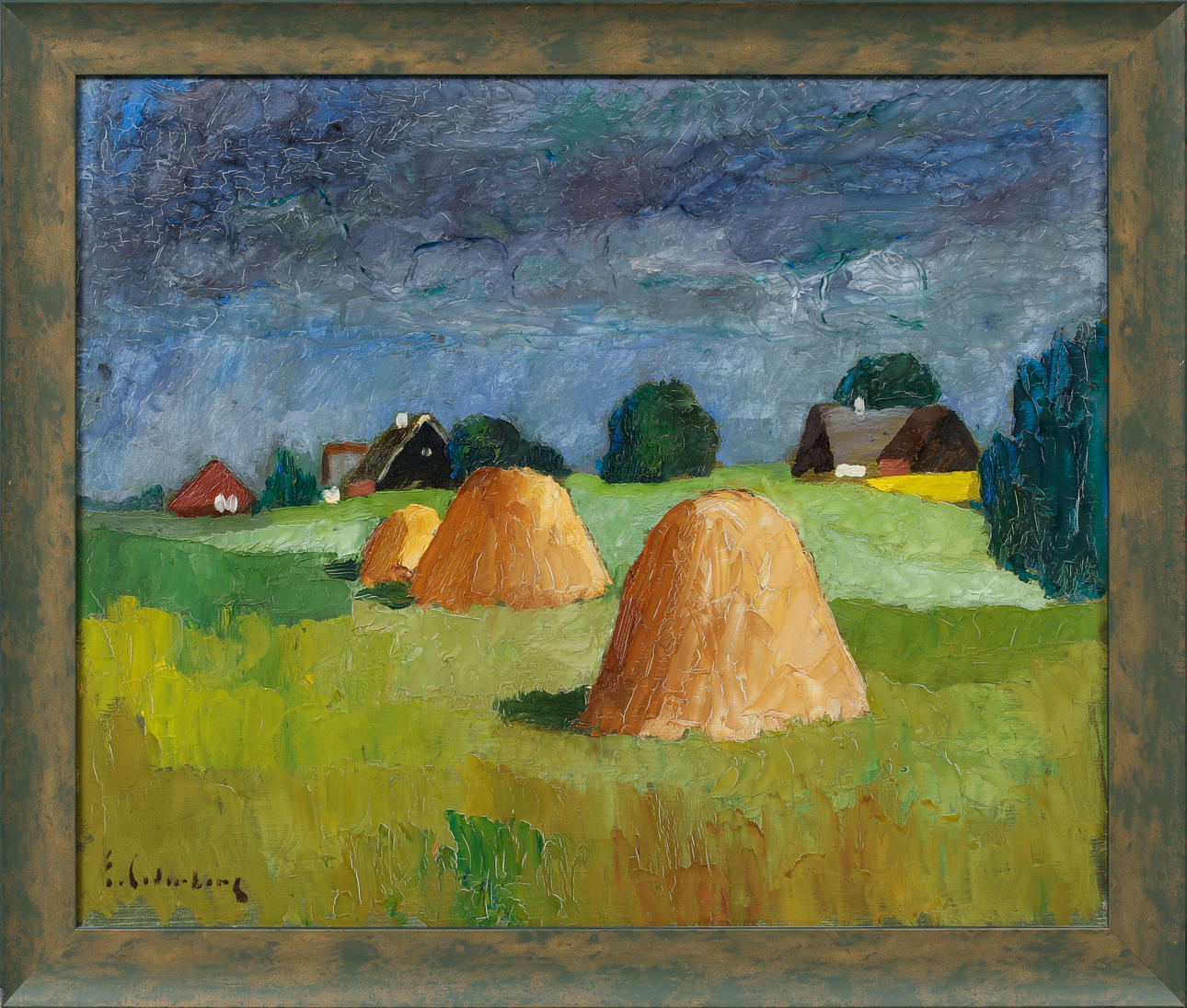 ERIC CEDERBERG. Wraith in landscape, oil on panel, signed.
