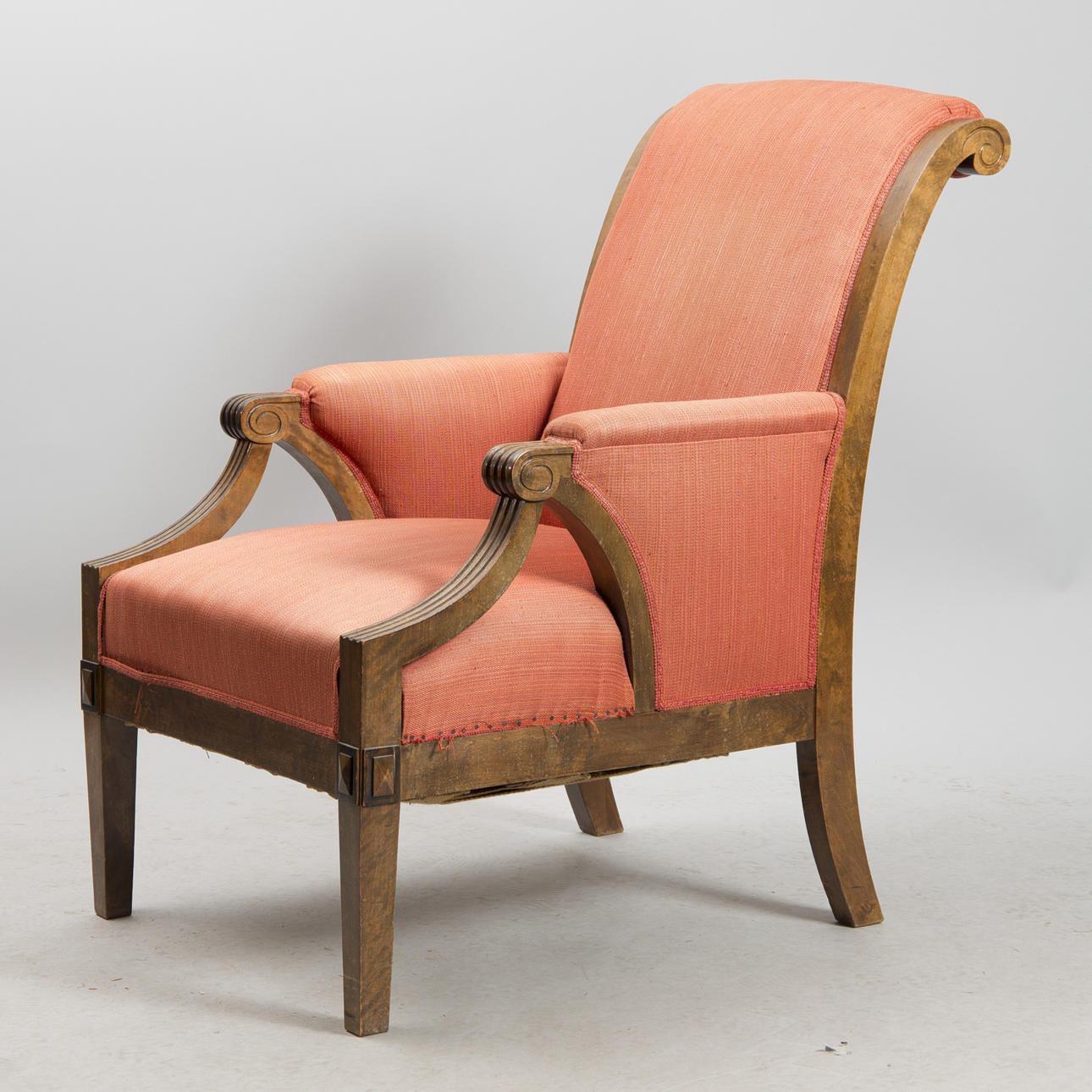 FÅTÖLJ, björk, jugend.