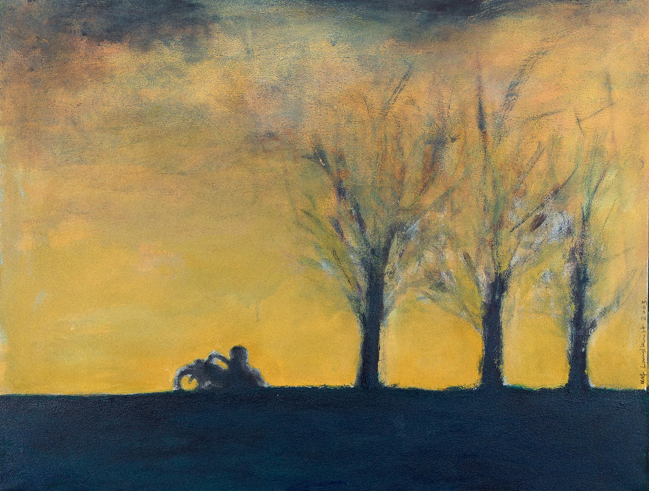 ULF LUNDKVIST. Landscape with motorcyclist.