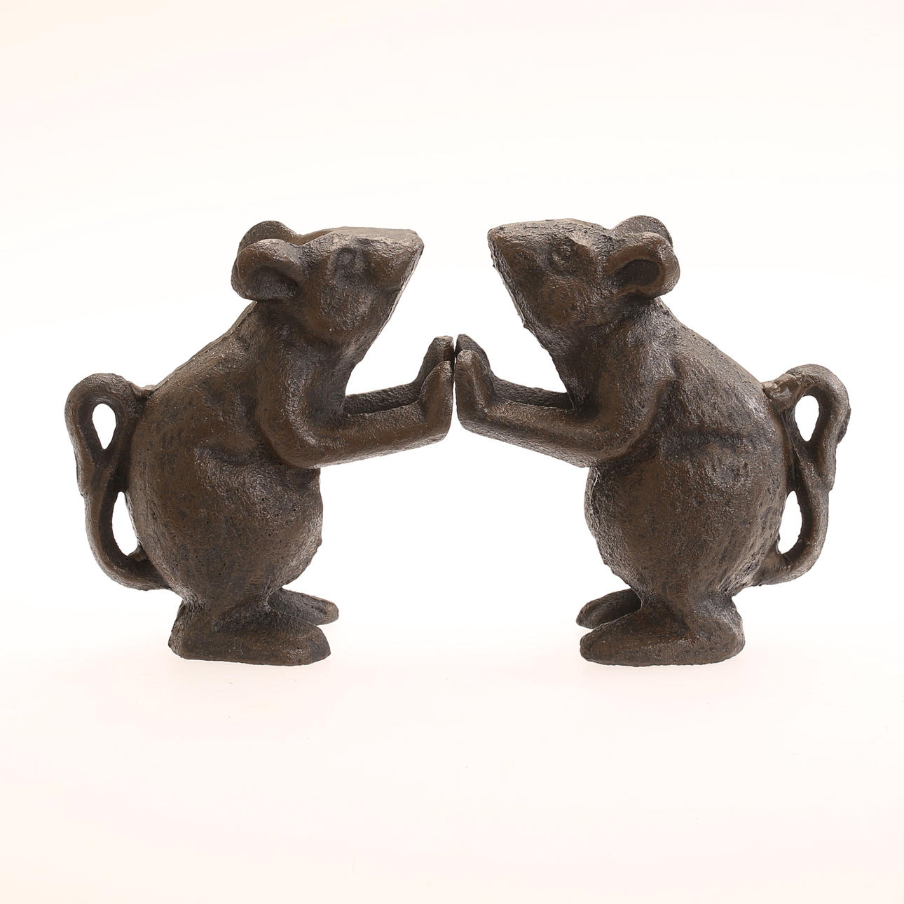 BOOKENDS, 2 pieces, mice, cast iron, contemporary.