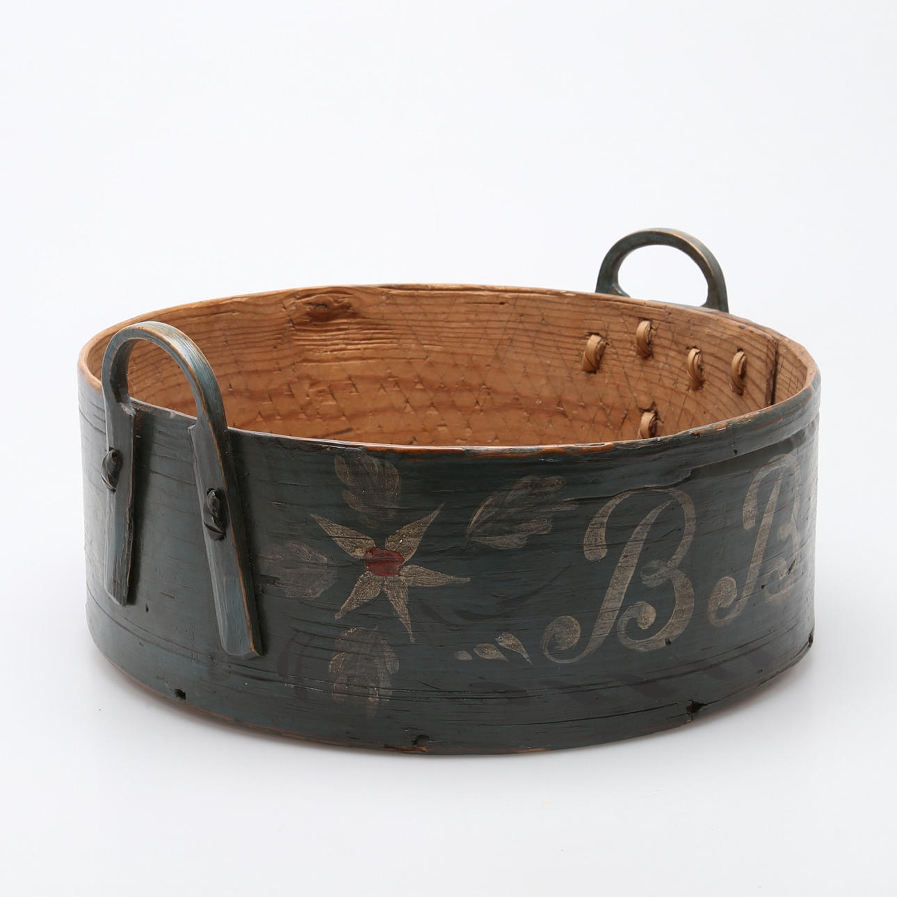 BRYLLUPSKURV, malet træ, Österlen, dateret 1823.