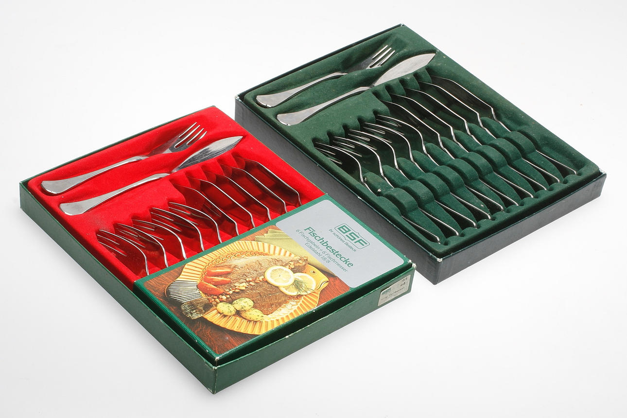 FISKBESTICK, 24 delar, stål, BSF, Tyskland, 1900-talets andra hälft.