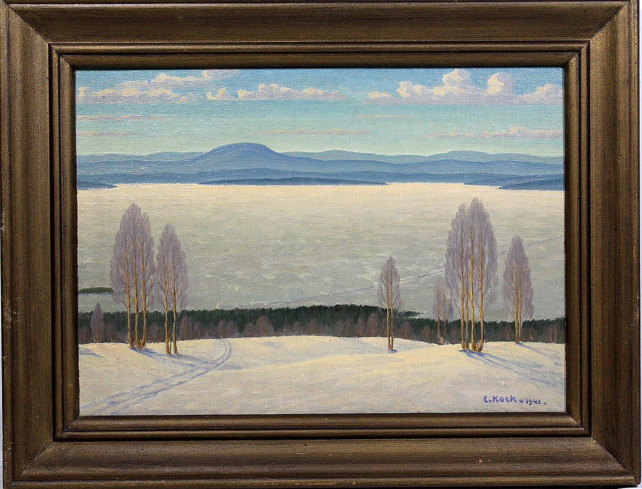 ERIK KOCK. olja på duk, "vid Siljan" signerad och daterad.
