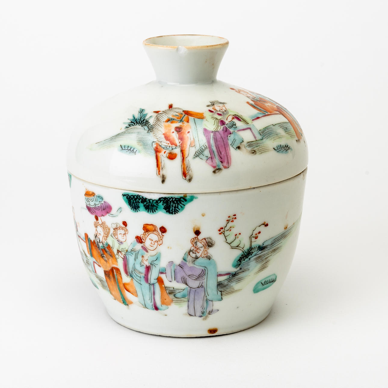 Chinesische Porzellanschale mit Deckel, 1800/20. Jahrhundert. Asiatika - Keramik & Porzellan