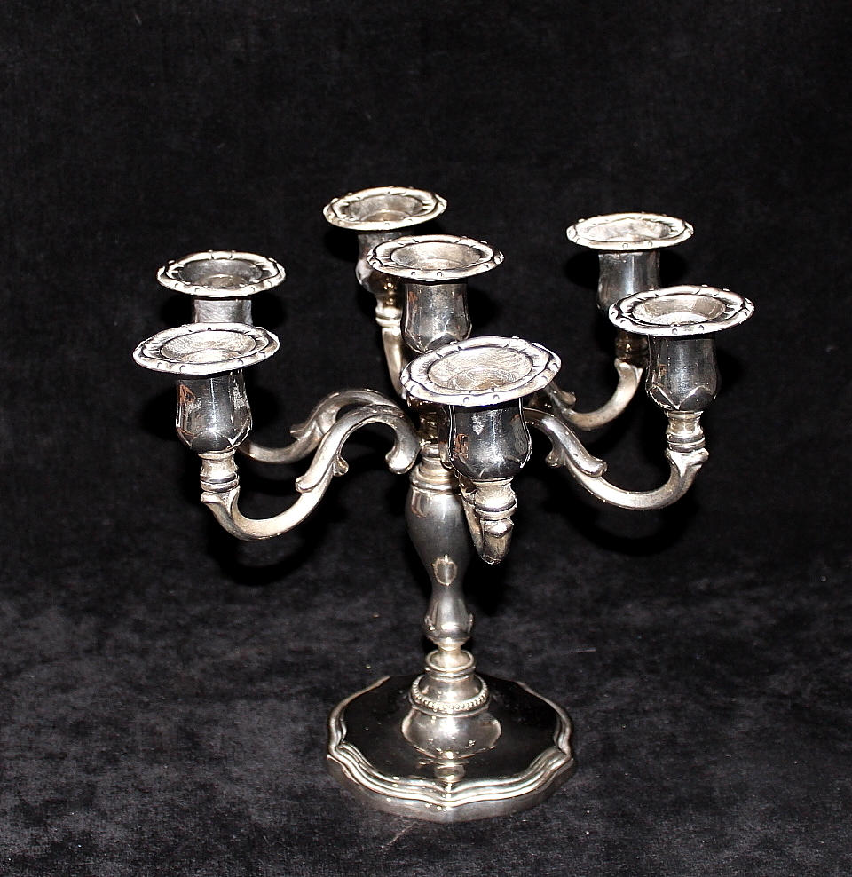 KANDELABER, 7-armad, vitmetall.