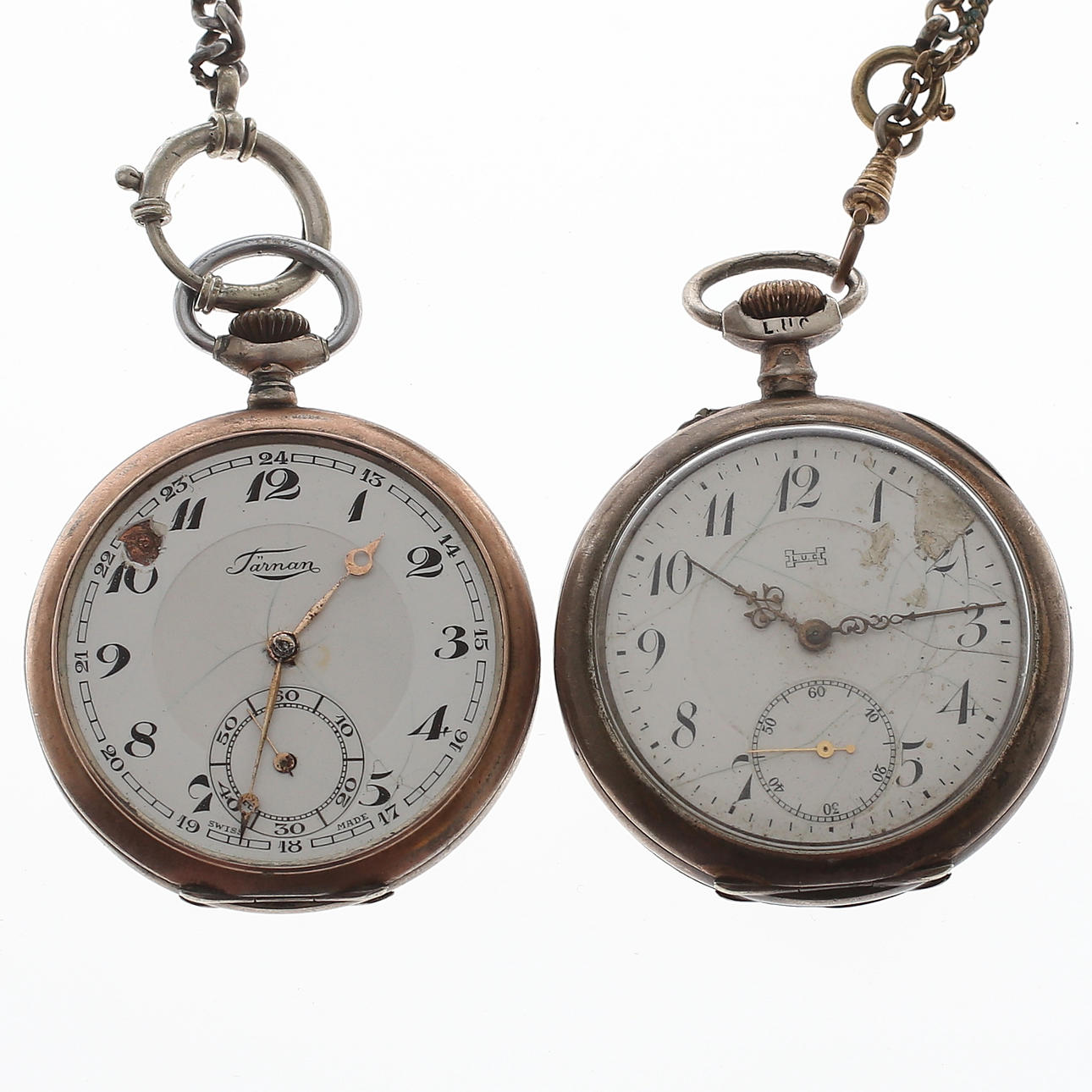 FICKUR, 2 st, silver, LUC samt Tärnan, 1900-tal.