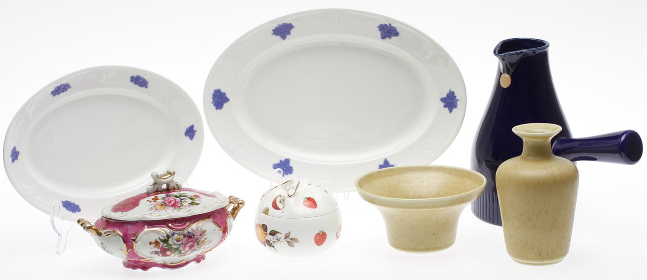 KERAMIKFÖREMÅL, 7 delar, Gustavsberg, Rörstrand mfl.