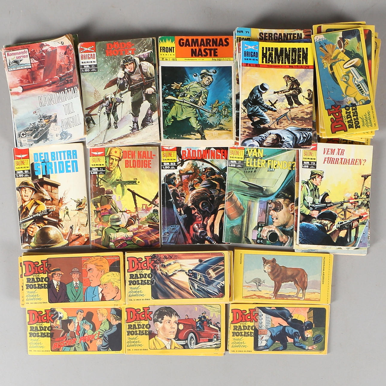 SERIETIDNINGAR, Dick vid radiopolisen, 1953-54, Militärserietidningar 60/70-talet.