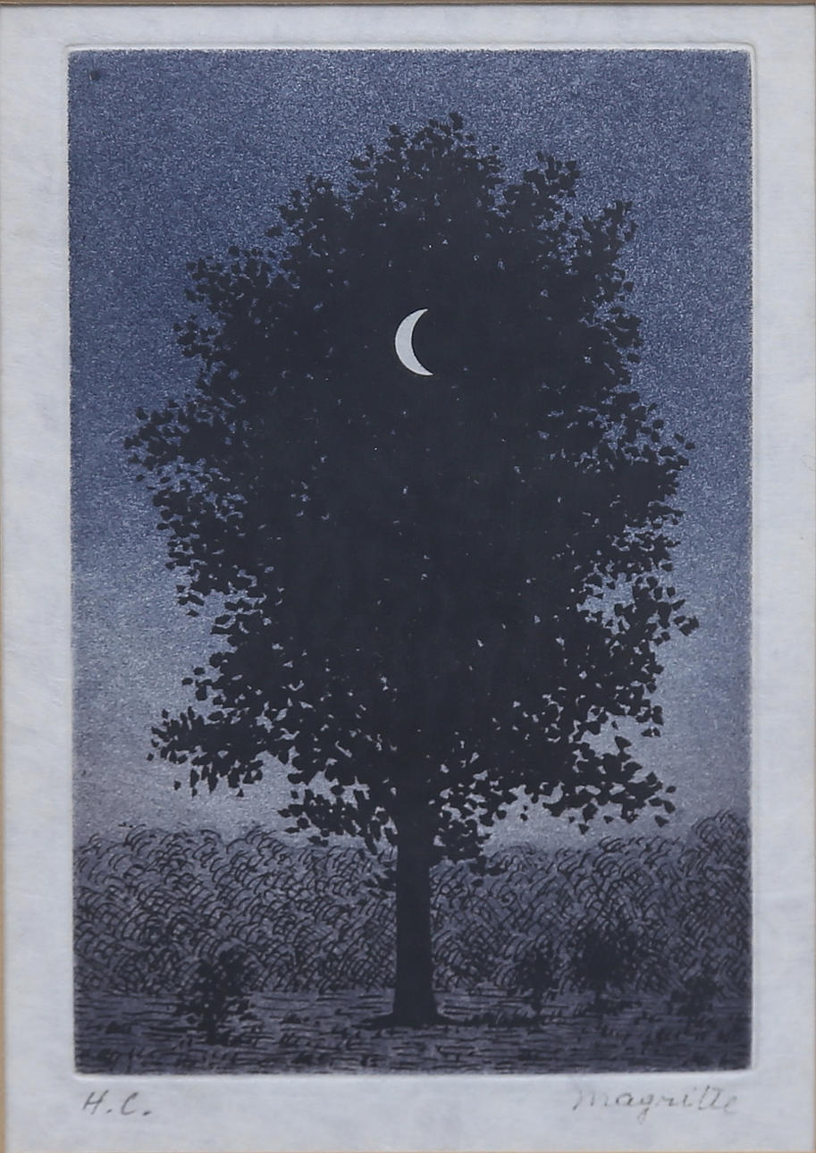 RENÉ MAGRITTE. Färgetsning, HC, signerad.