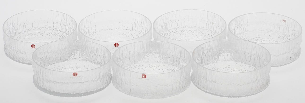 DESSERTSKÅLAR, 7 st, glas, Iittala, Finland.