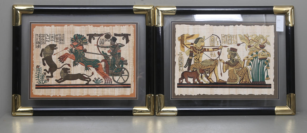 TAVLOR, 2 st, papyrus, 1900-tal.