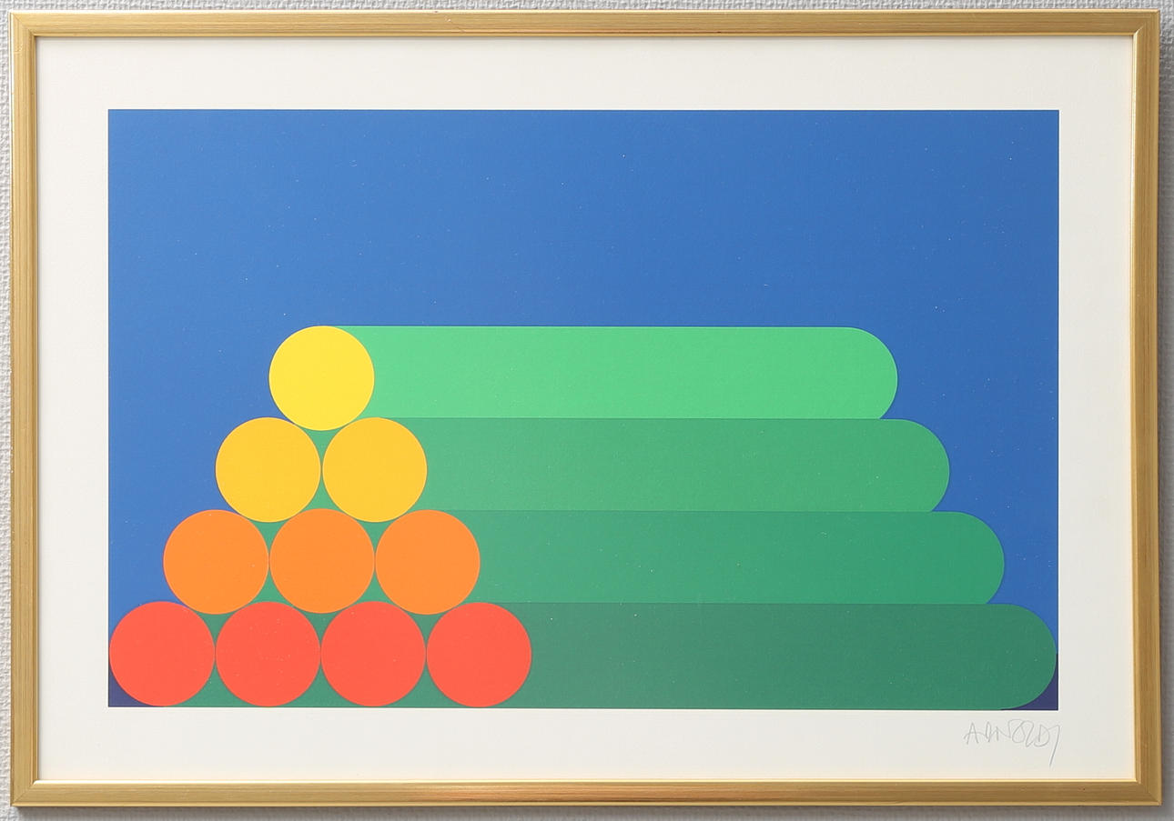 PER ARNOLDI. Komposition. Grafiskt blad, signerat med blyerts, ej numrerat.