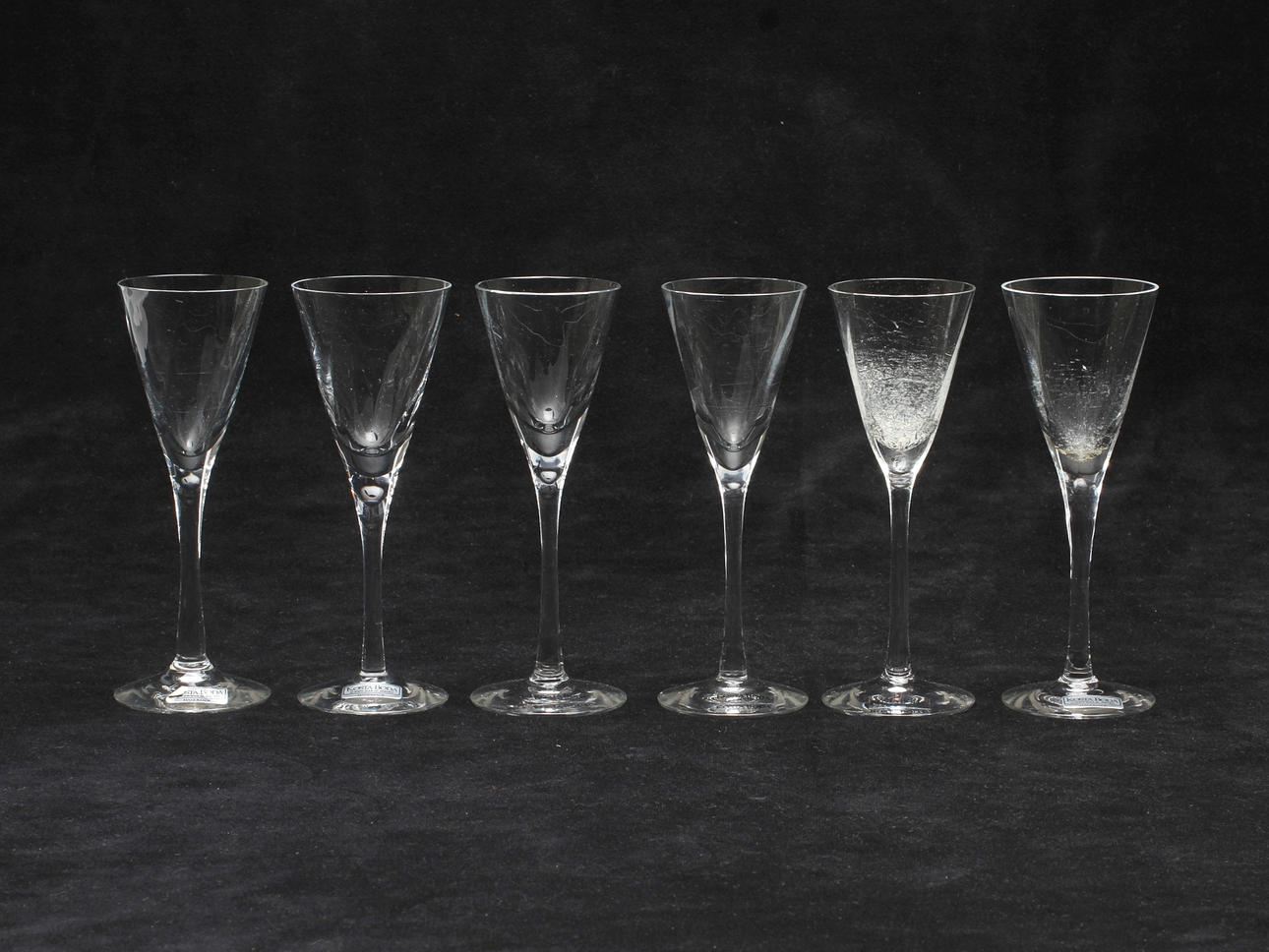 SNAPSGLAS, 6 st, "Chateau", Bertil Vallien, Kosta Boda.