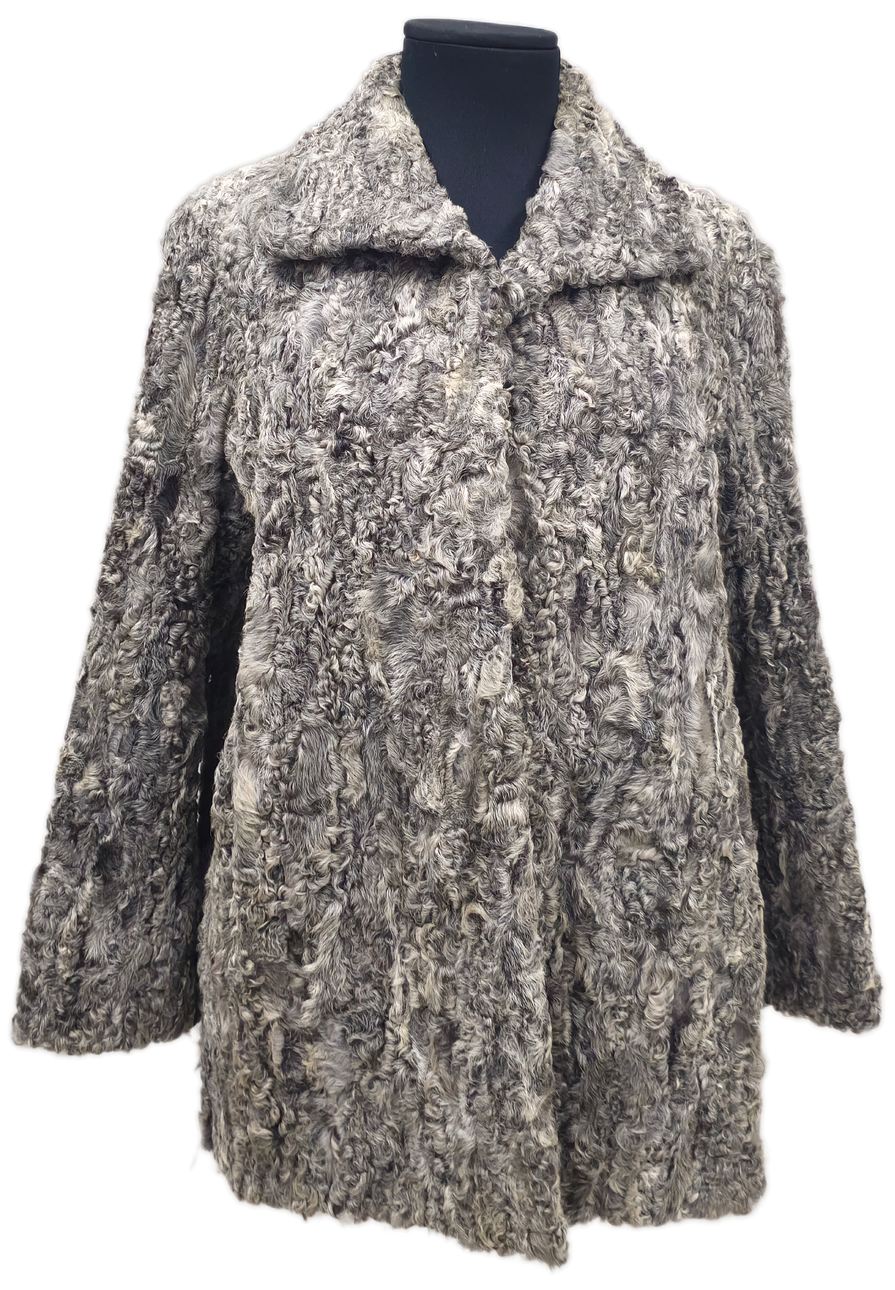 GRAY ASTRAKHAN JACKET.