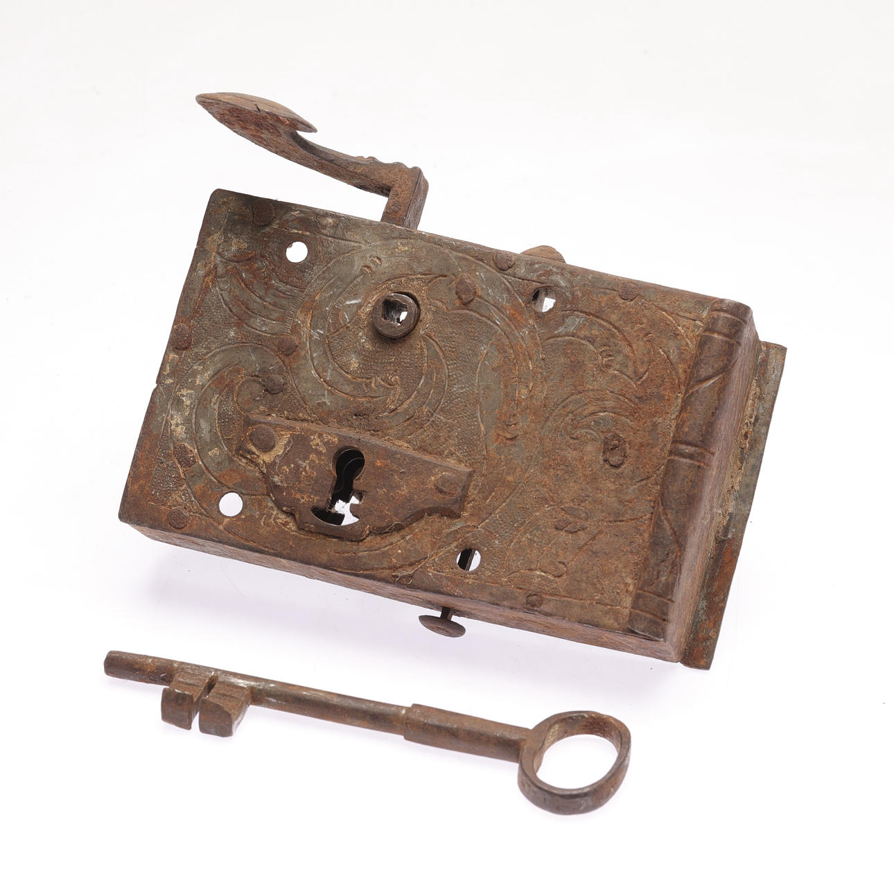 A baroque forged chamber lock, 16th/18th century. Silver & Metals ...