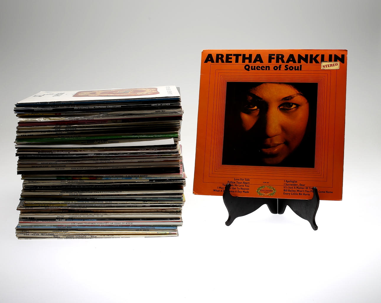 LP-skivor, ca 80 st, 1900-talets andra hälft.